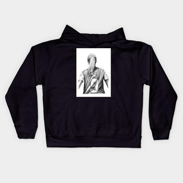 Beth Mead Football Shirt Drawing Kids Hoodie by samanthagarrett